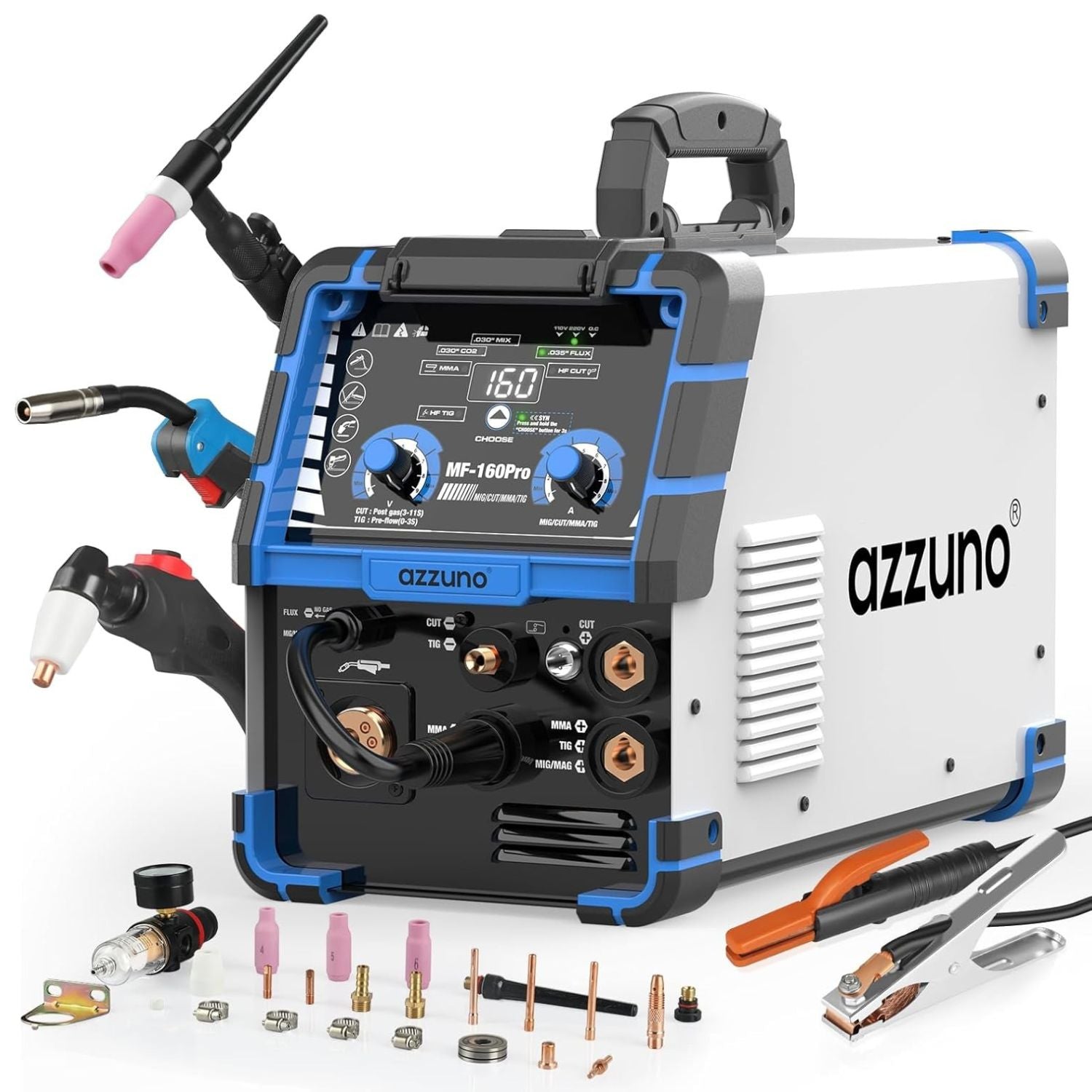 AZZUNO multiprocess welder 5 in 1 welding machine plasma cutter TIG MIG stick welder