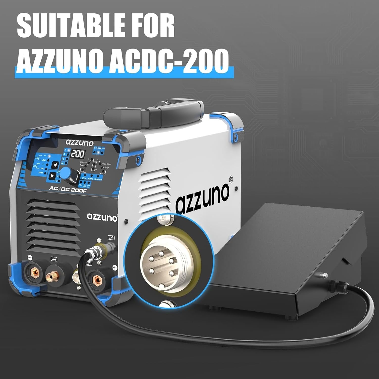 AZZUNO TIG welding foot pedal 5 pin 10ft cable amperage control