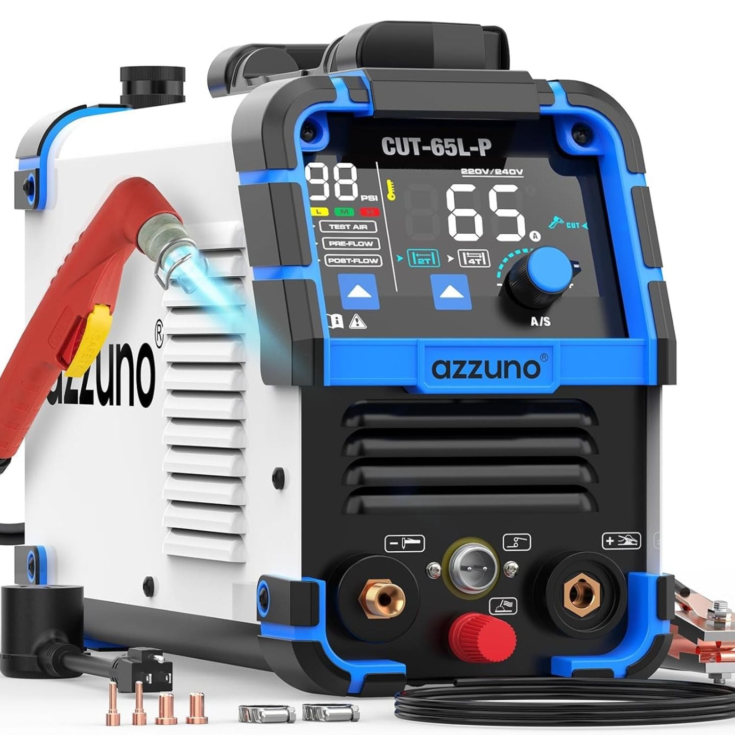 AZZUNO plasma cutter 65A dual voltage air plasma cutting machine for metal cutting