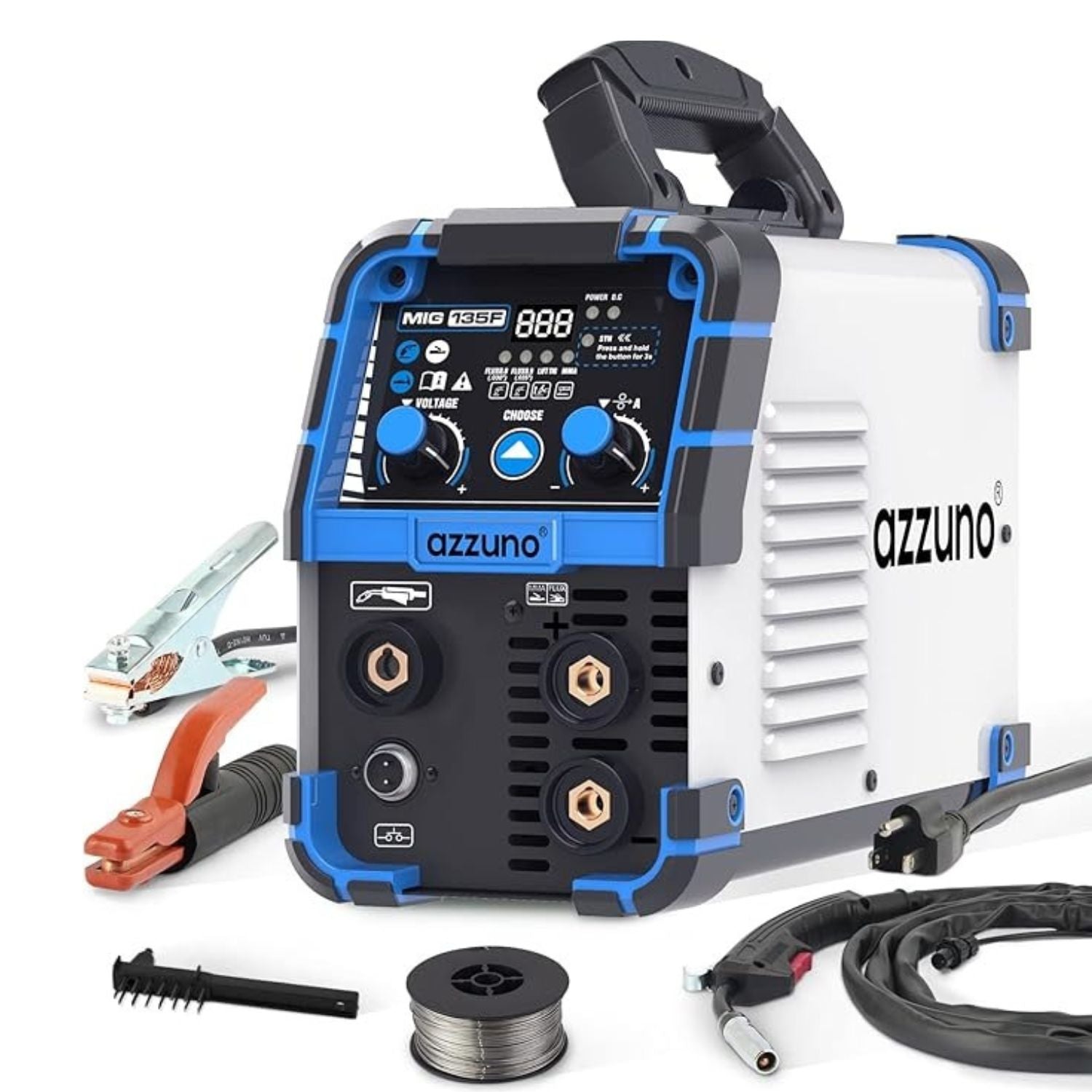 AZZUNO 135 Amp 110V 3 in 1 Synergic Control MIG Welder