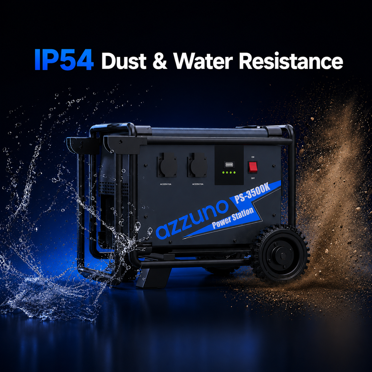 Azzuno Industrial Portable Power Station IP54 Dust & Water Resistance
