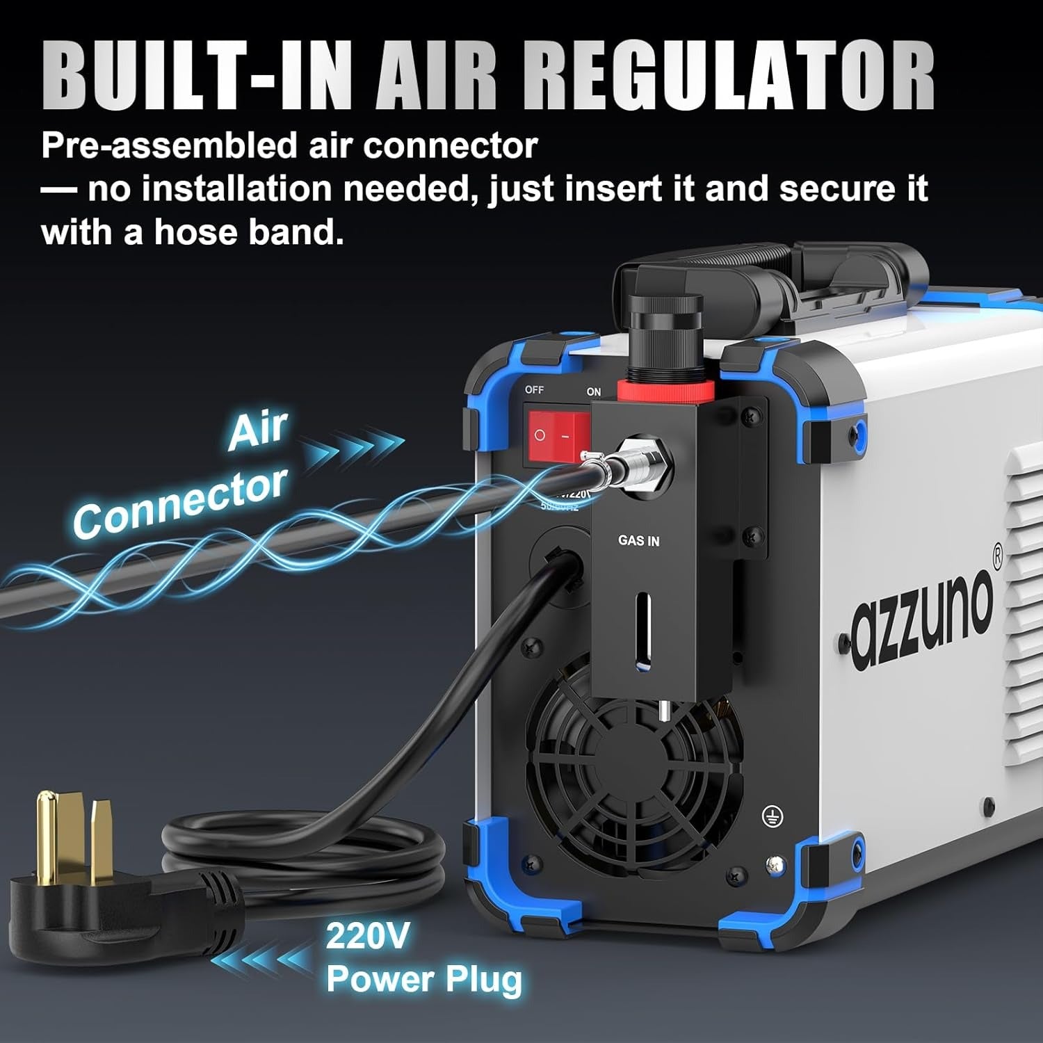 AZZUNO plasma cutter 65A dual voltage air plasma cutting machine for metal cutting