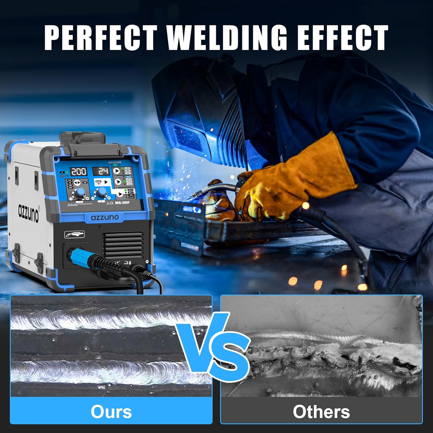 Azzuno 200A 110V/220V Dual Voltage 4in1 MIG Welder pic6