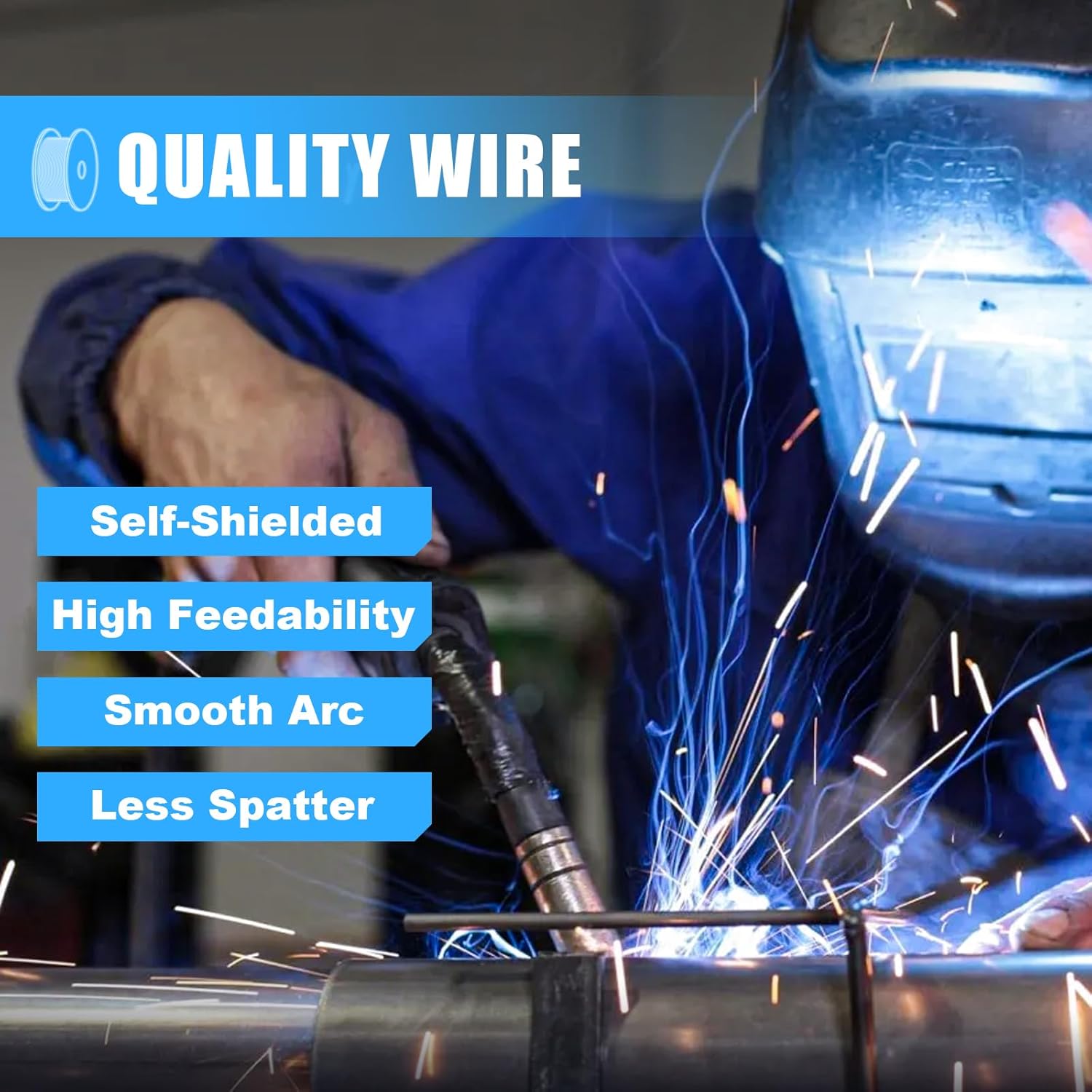 Azzuno Flux Core E71T-GS Mild Steel Gasless Mig Welding Wire 2Lbs pic3