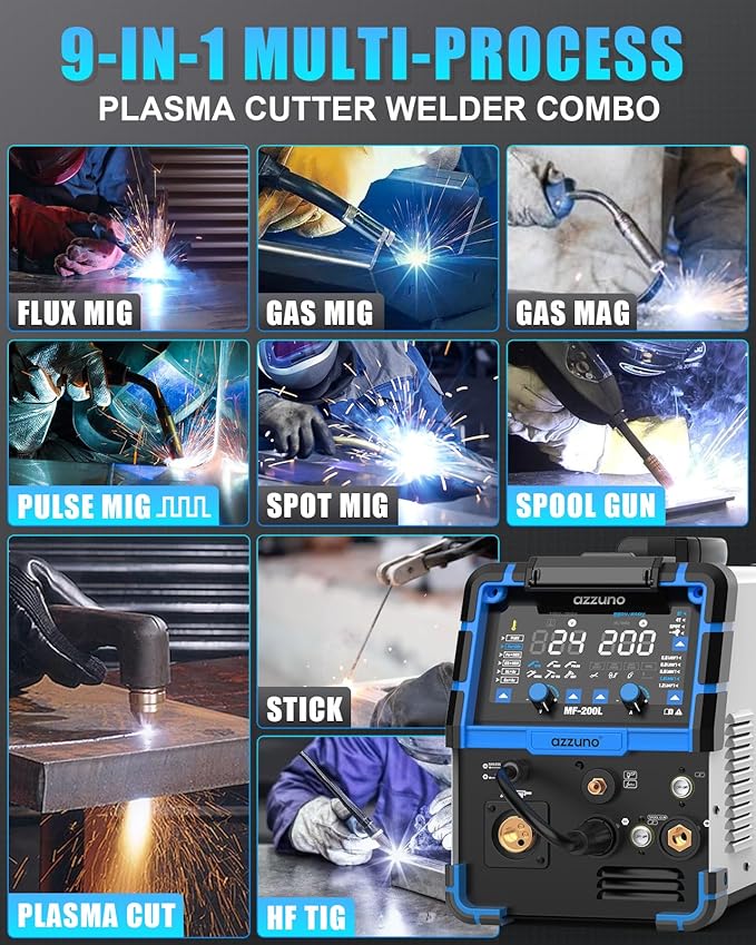 Azzuno MIG 200 All-in-One Pulse MIG Welder and Cutter Combo pic2