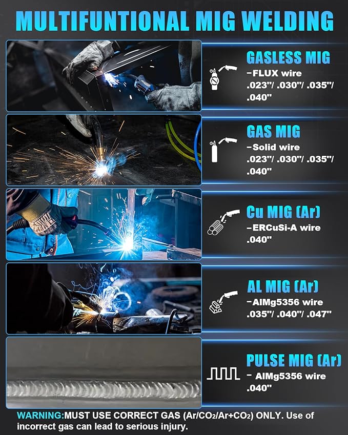 Azzuno MIG200 All-in-One Pulse MIG Welder and Cutter Combo pic5