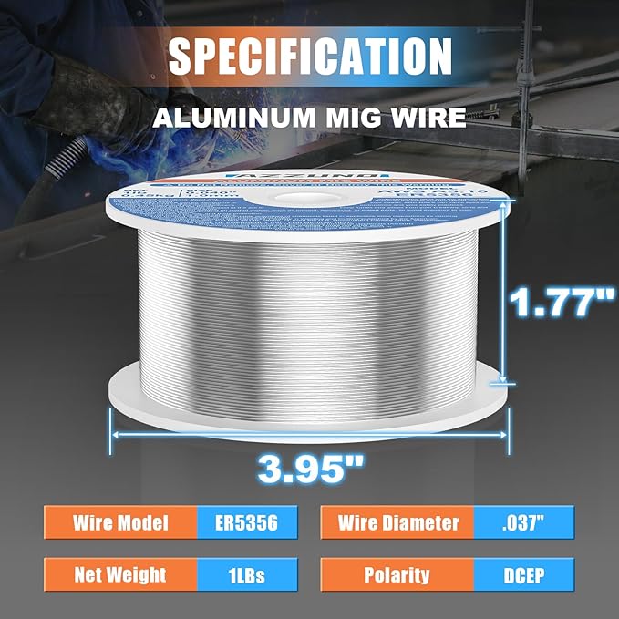 Azzuno Magnesium Aluminum Mig Welding Wire ER5356 0.040 1-LB pic2