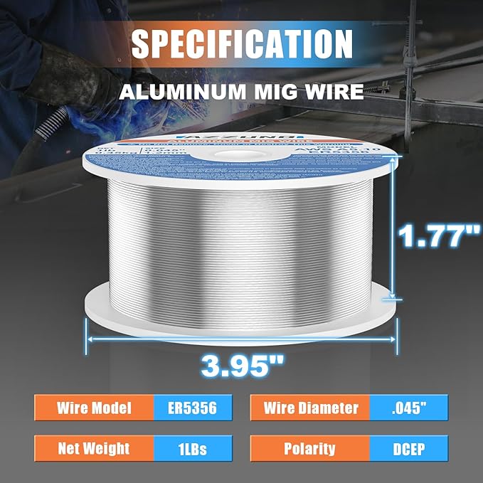 Azzuno Magnesium Aluminum Mig Welding Wire ER5356 0.045 1-LB pic2