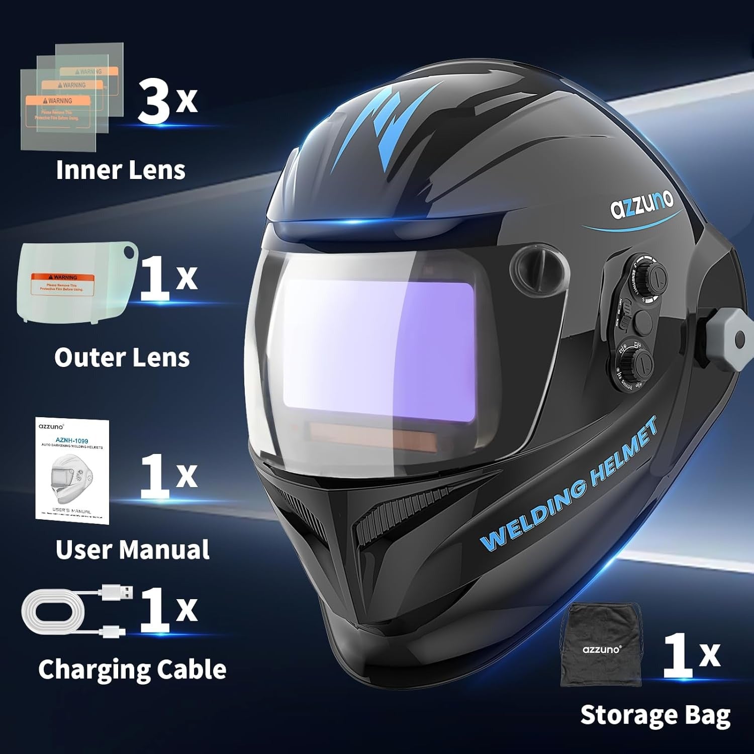 Azzuno Auto Darkening Welding Helmet