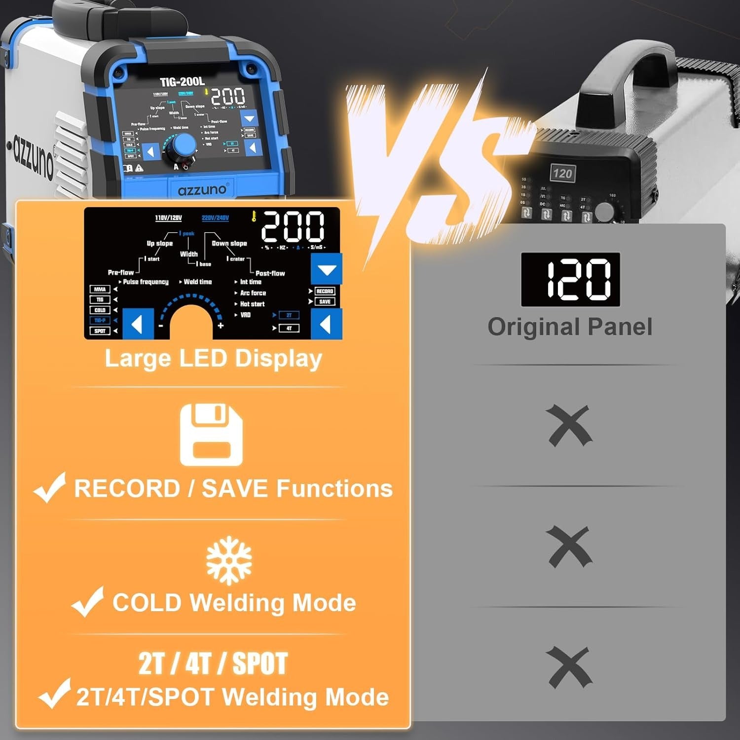 AZZUNO DC TIG welder for professional welding aluminum welder