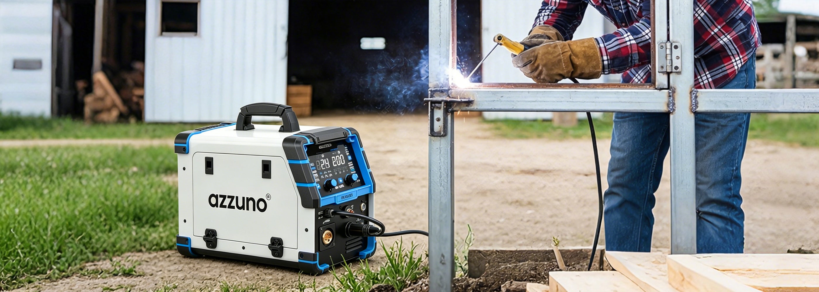 multiprocess welder for farm work - AZZUNO 8 in 1 welder MF-200L