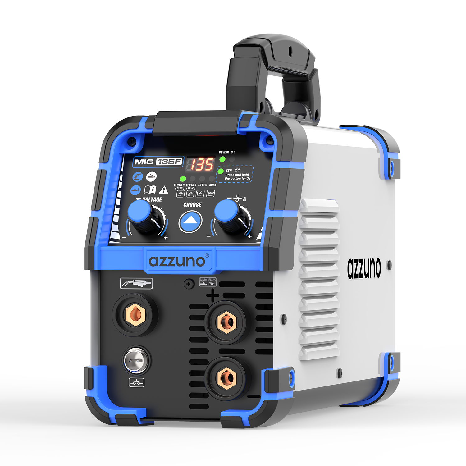 AZZUNO 135 Amp 110V 3 in 1 Synergic Control MIG Welder