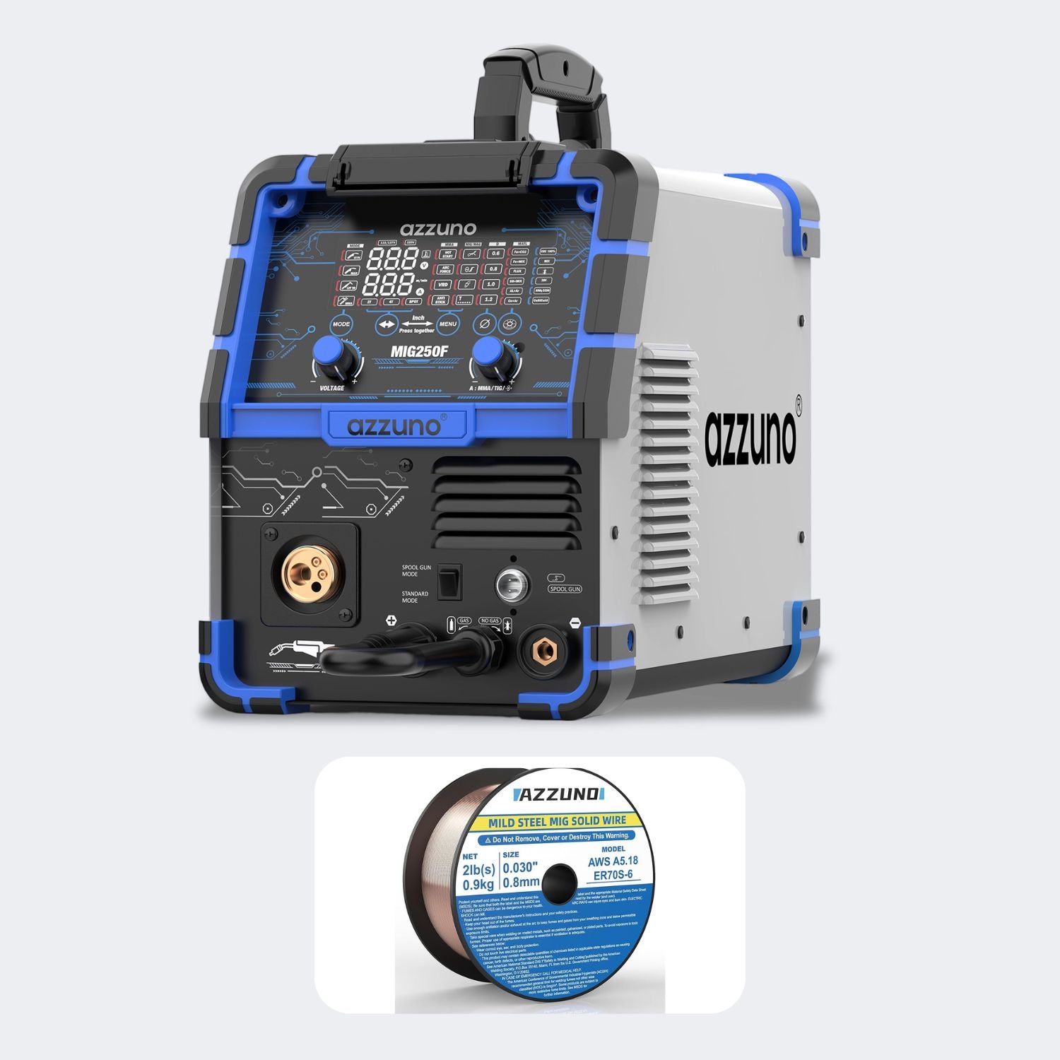 Azzuno Aluminum 250A 6 in 1 110V/220V MIG Welder