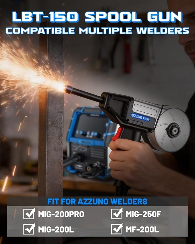 spool gun for MIG welder with 10ft cable and wire spool holder