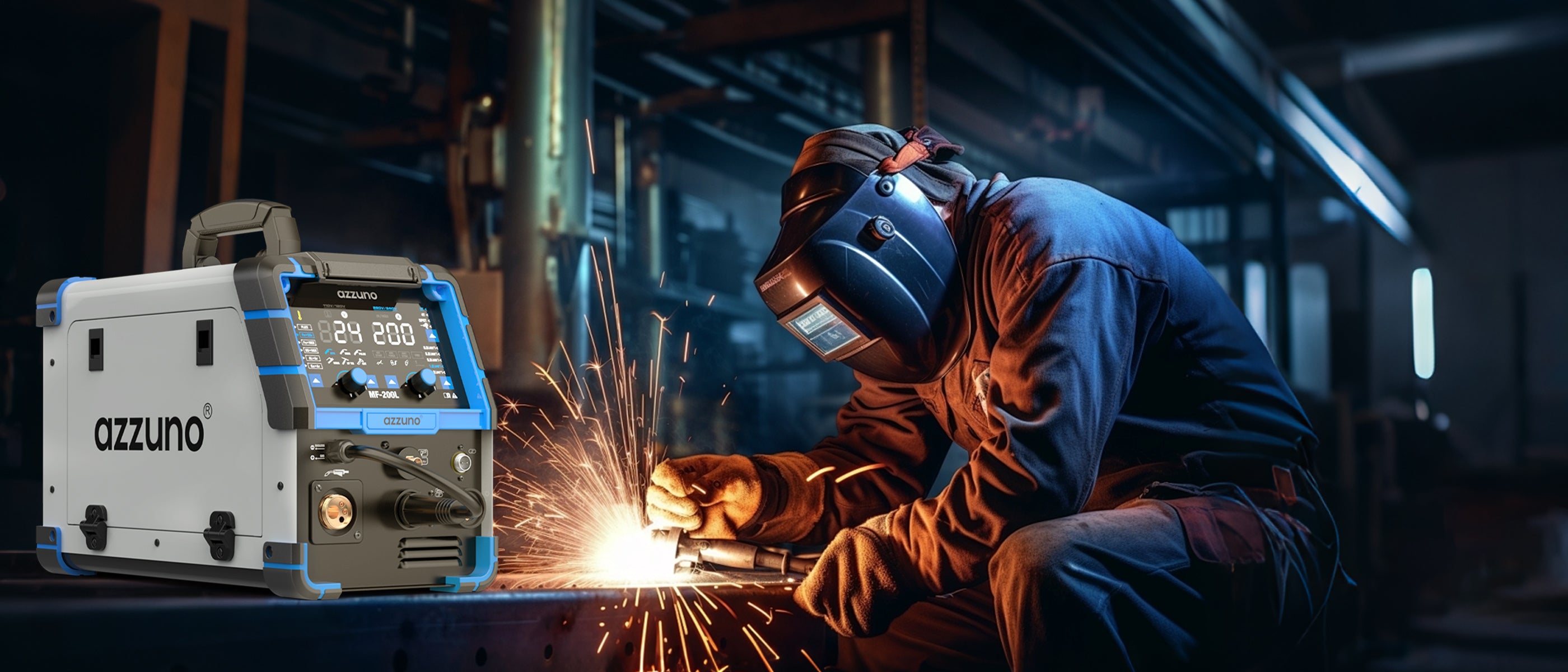 Azzuno multiprocess welder - All-in-1 Pulse MIG Welder and Cutter Combo