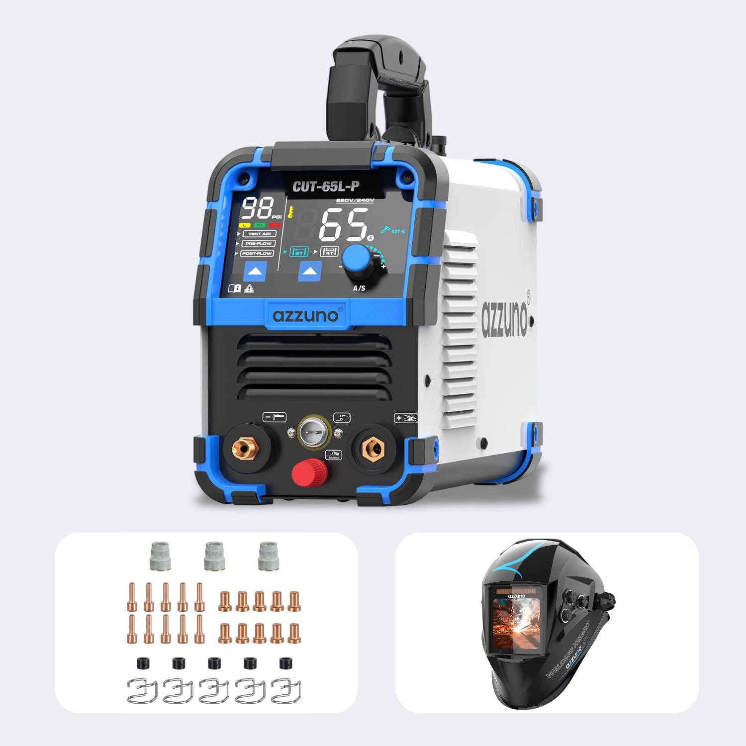 Azzuno CUT-65L Plasma Cutter 110/220v Non-Touch Pilot Arc