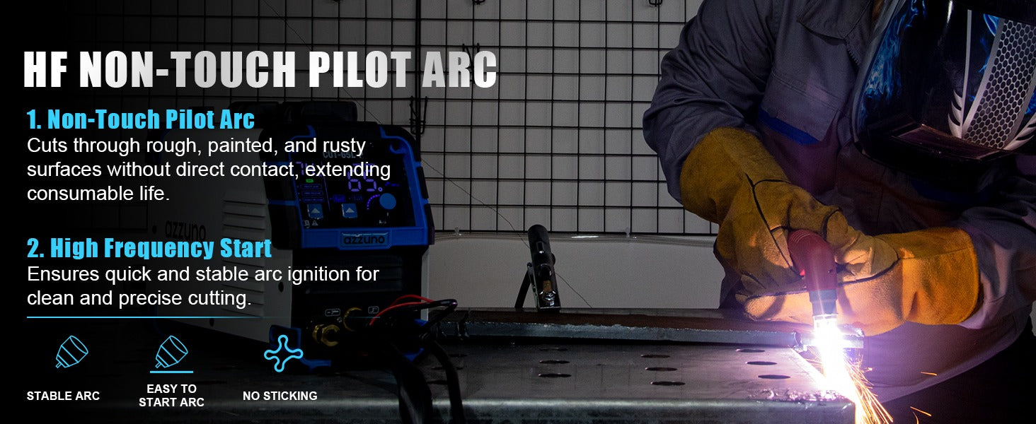 AZZUNO plasma cutter 65A dual voltage cutting machine for metal workshop