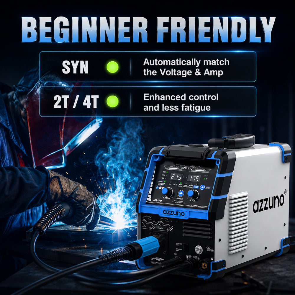 AZZUNO MIG-175F-PRO 175A 6-in-1 Multi-Process Pulse MIG Welder