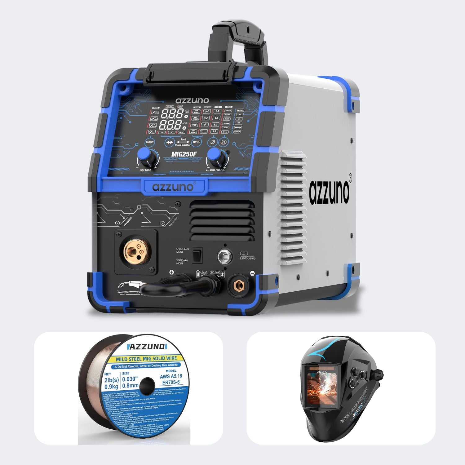Azzuno Aluminum 250A 6 in 1 110V/220V MIG Welder