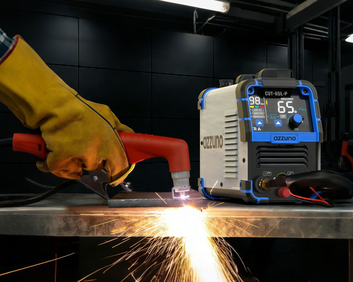 AZZUNO plasma cutter 65A dual voltage air plasma cutting machine for metal cutting