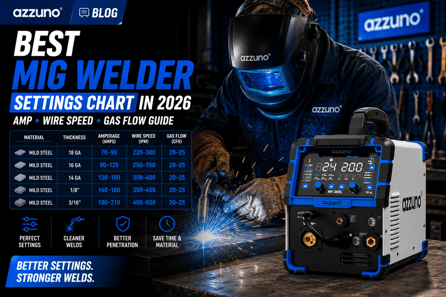 Best MIG Welder Settings Chart in 2026: Amp, Wire Speed & Gas Flow Guide