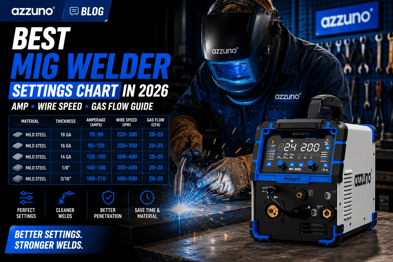 Best MIG Welder Settings Chart in 2026: Amp, Wire Speed & Gas Flow Guide