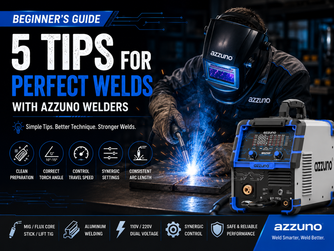 Best Beginner MIG Welding Tips: How to Get Cleaner Welds with an Azzuno Welder
