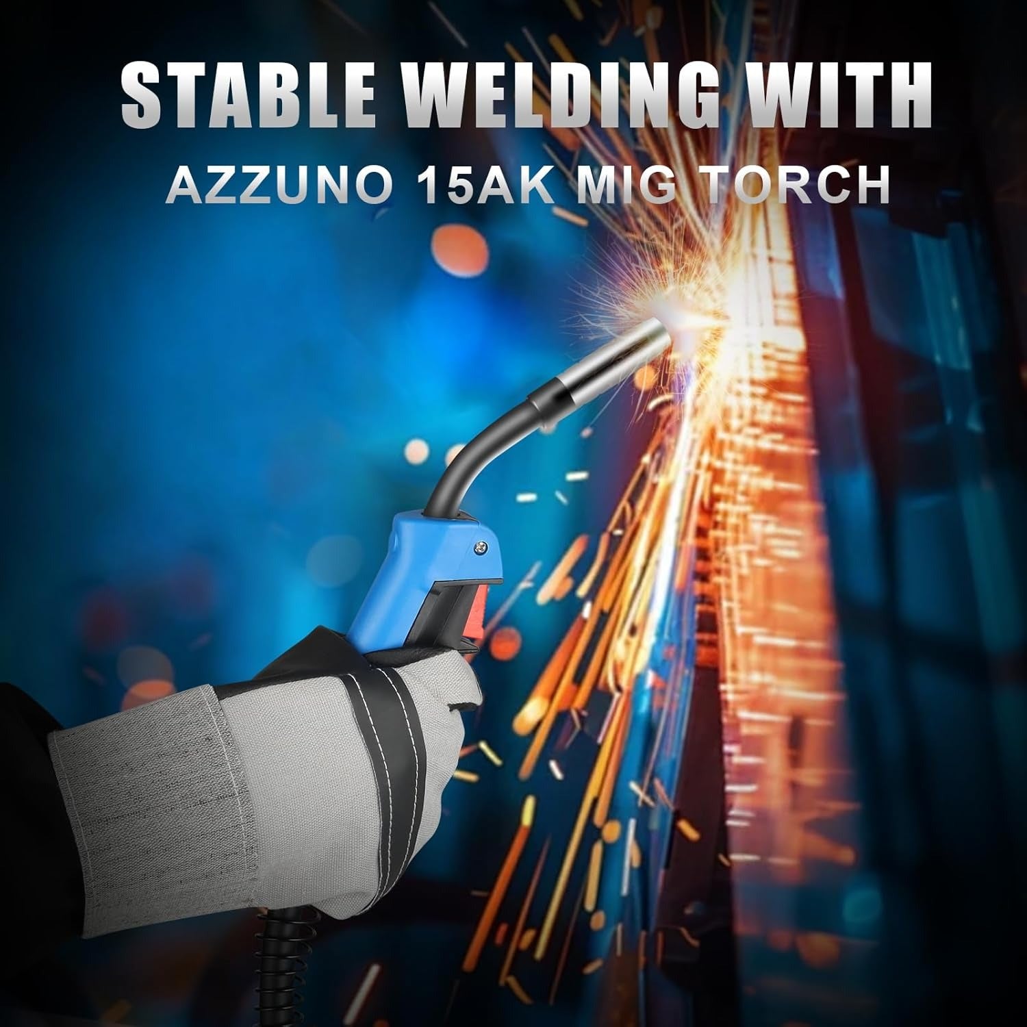 AZZUNO 15AK MIG welding gun euro connector 10ft cable