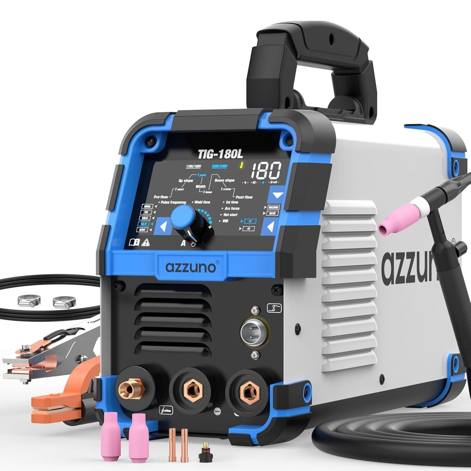 AZZUNO TIG-180L 5-in-1 TIG Welder 180A | Pulse & Cold TIG, HF TIG