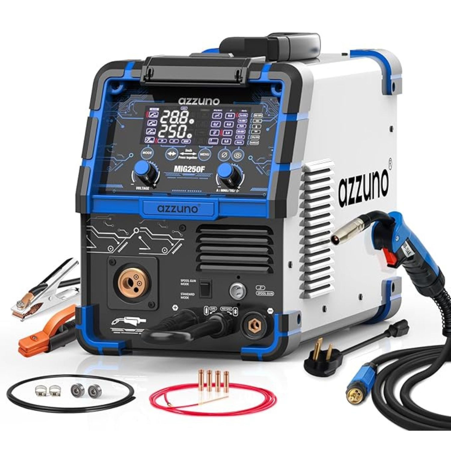 Azzuno Aluminum 250A 6 in 1 110V/220V MIG Welder