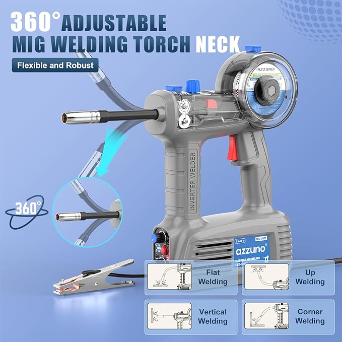 Azzuno Handheld MIG Welder 100A\110V Flux Core Stick Welder pic2