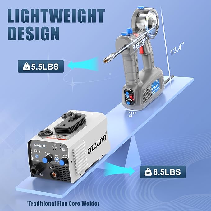 Azzuno Handheld MIG Welder 100A\110V Flux Core Stick Welder pic4