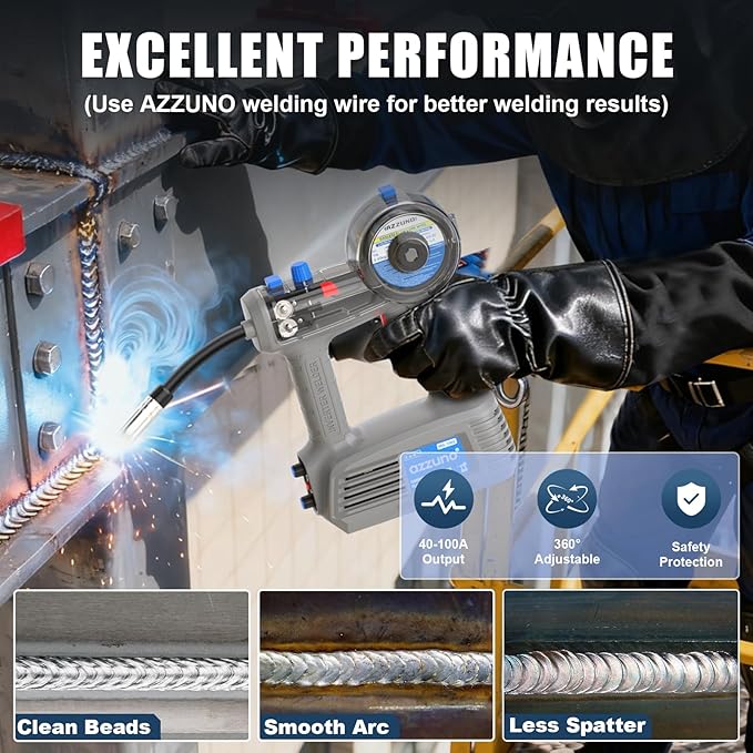 Azzuno Handheld MIG Welder 100A\110V Flux Core Stick Welder pic5