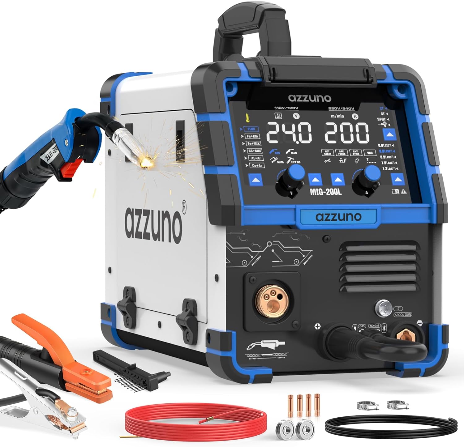 AzzunoMIG-200L 200A 110V 220V 8in1 Multiprocess MIG Welding Machine pic1