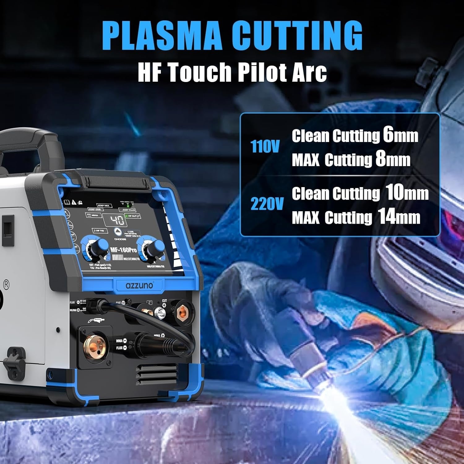 AZZUNO multiprocess welder 5 in 1 welding machine plasma cutter TIG MIG stick welder