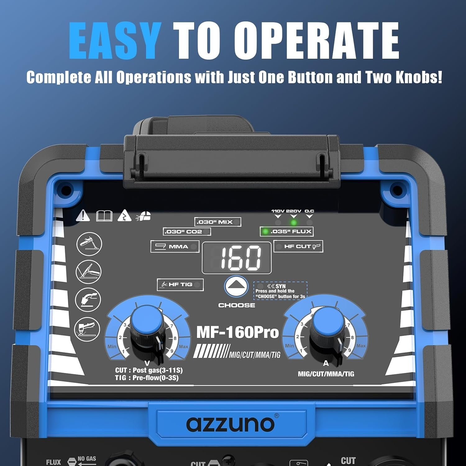 AZZUNO multiprocess welder 5 in 1 welding machine plasma cutter TIG MIG stick welder