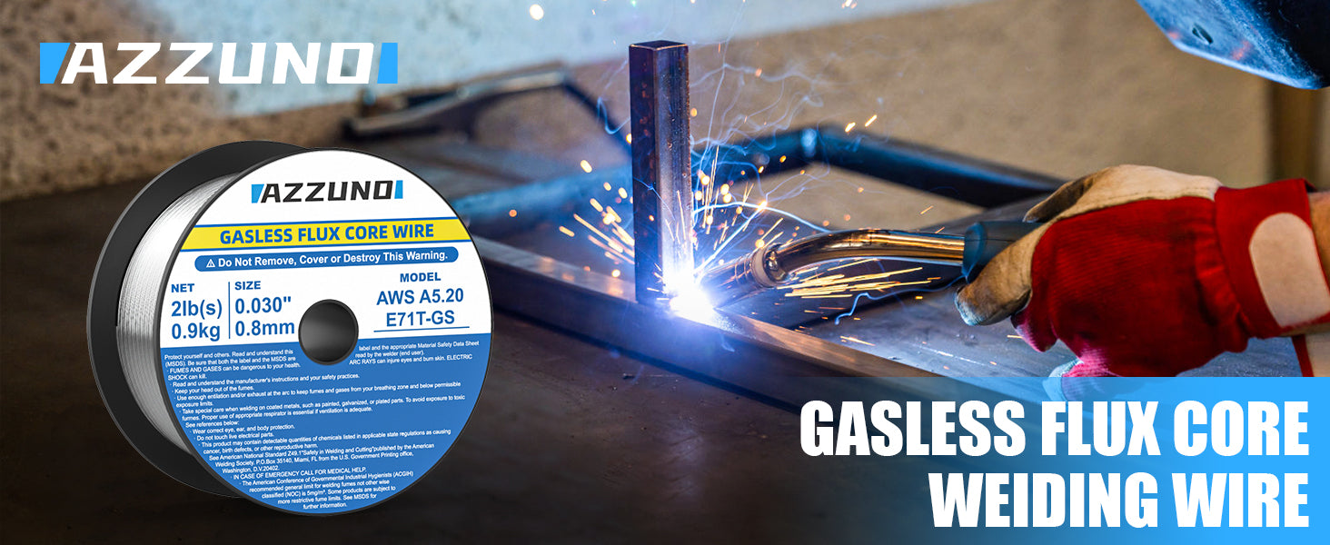 Azzuno_Flux_Core_E71T-GS_Mild_Steel_Gasless_Mig_Welding_Wire_2_Lbs_description_pic1