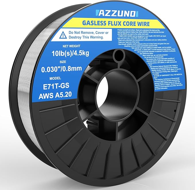 Azzuno Flux Core E71T-GS Mild Steel Gasless Mig Welding Wire 0.030" 2/10 Lbs