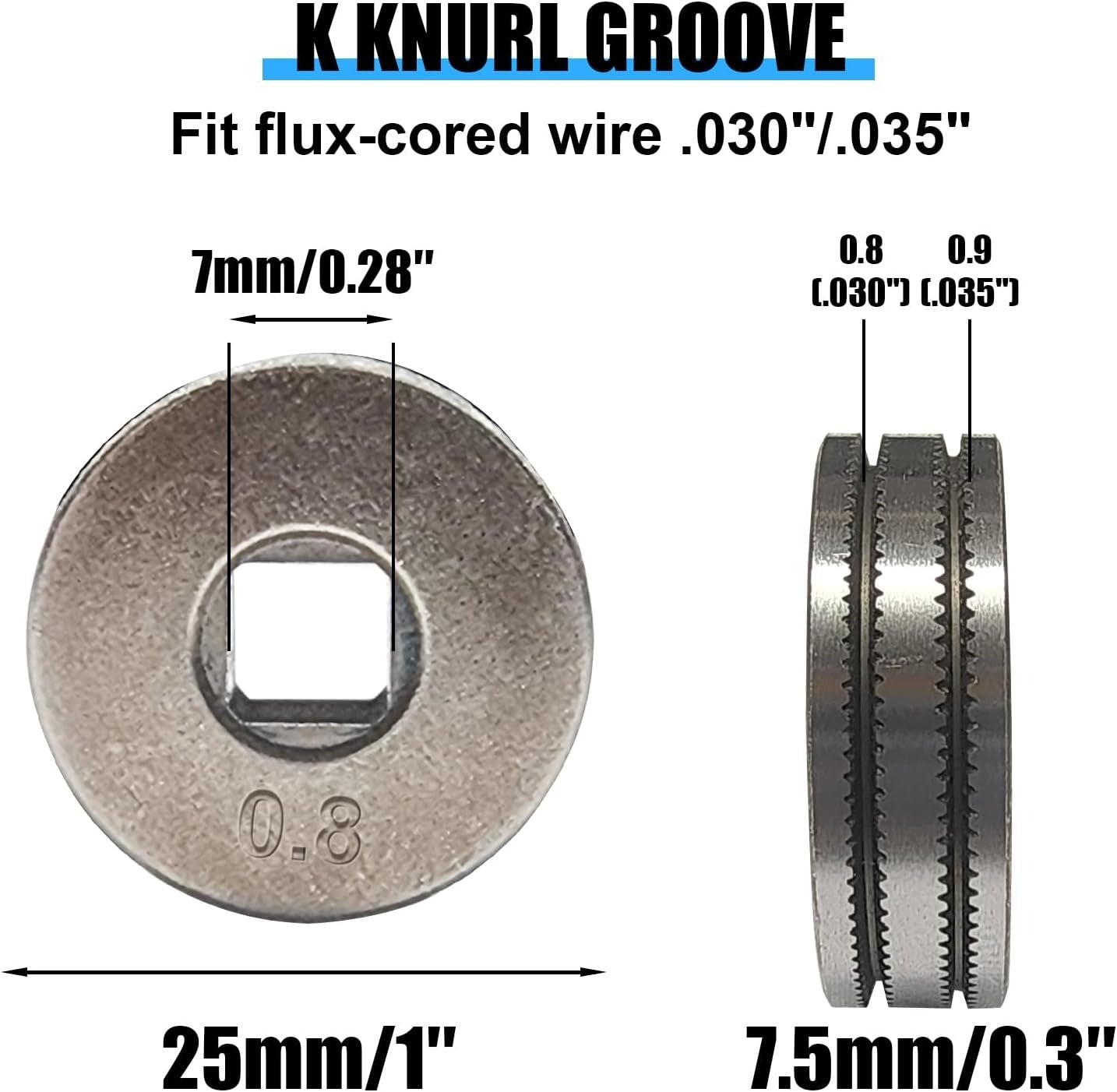 AZZUNO MIG drive roller knurled groove