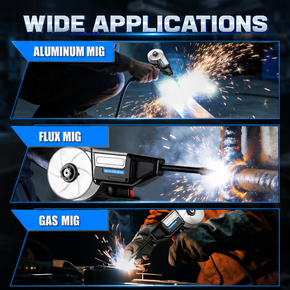 AZZUNO Aluminum MIG Spool Gun, LBT-150 Euro Connector 2-Pin 10-ft