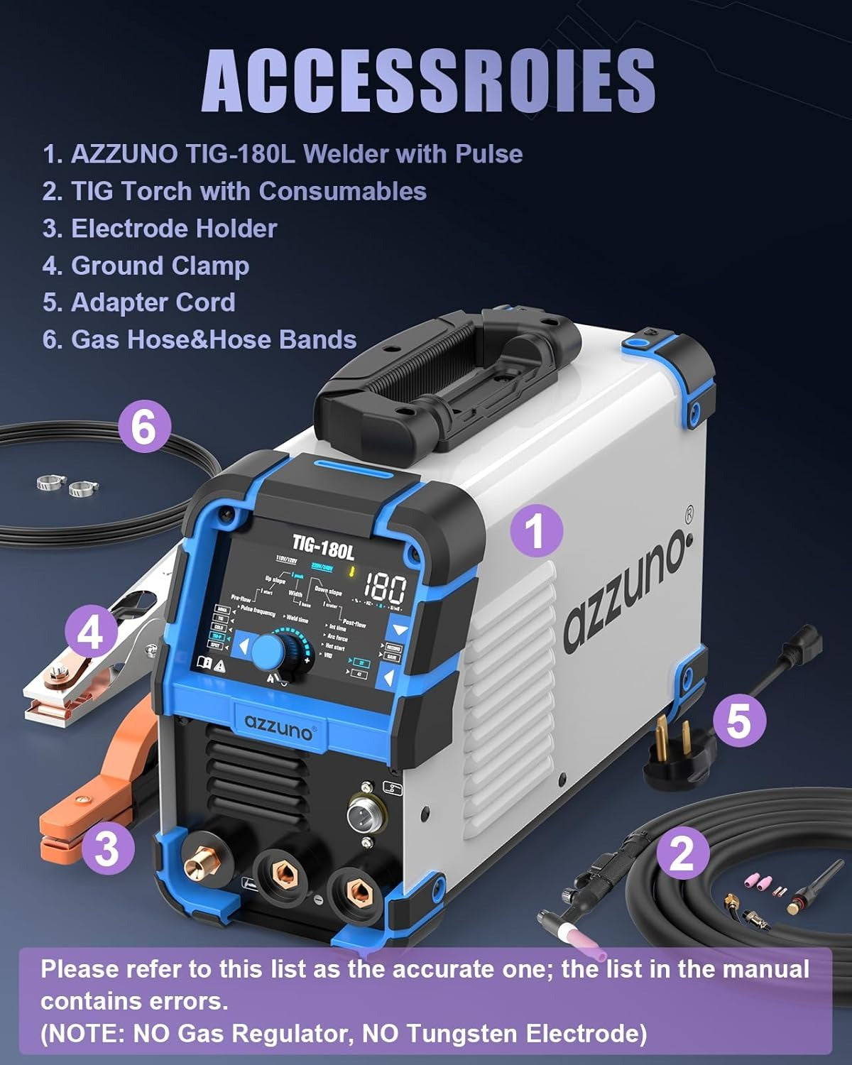 イザナミ AZZUNO TIG-180L 5-in-1 TIG Welder 180A | Pulse & Cold TIG, HF TIG