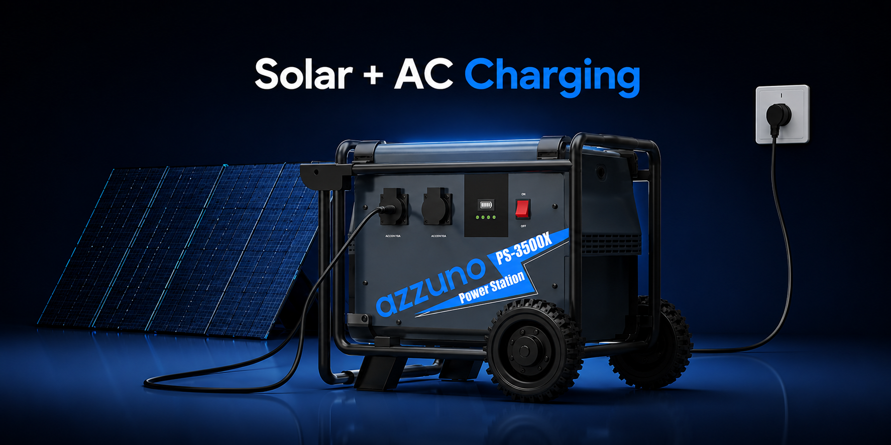 Azzuno Industrial Portable Power Station  solar ac charging