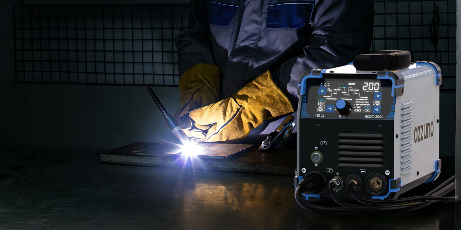 AZZUNO TIG-200L AC/DC TIG Welder 200A | Pulse, Cold TIG, Aluminum