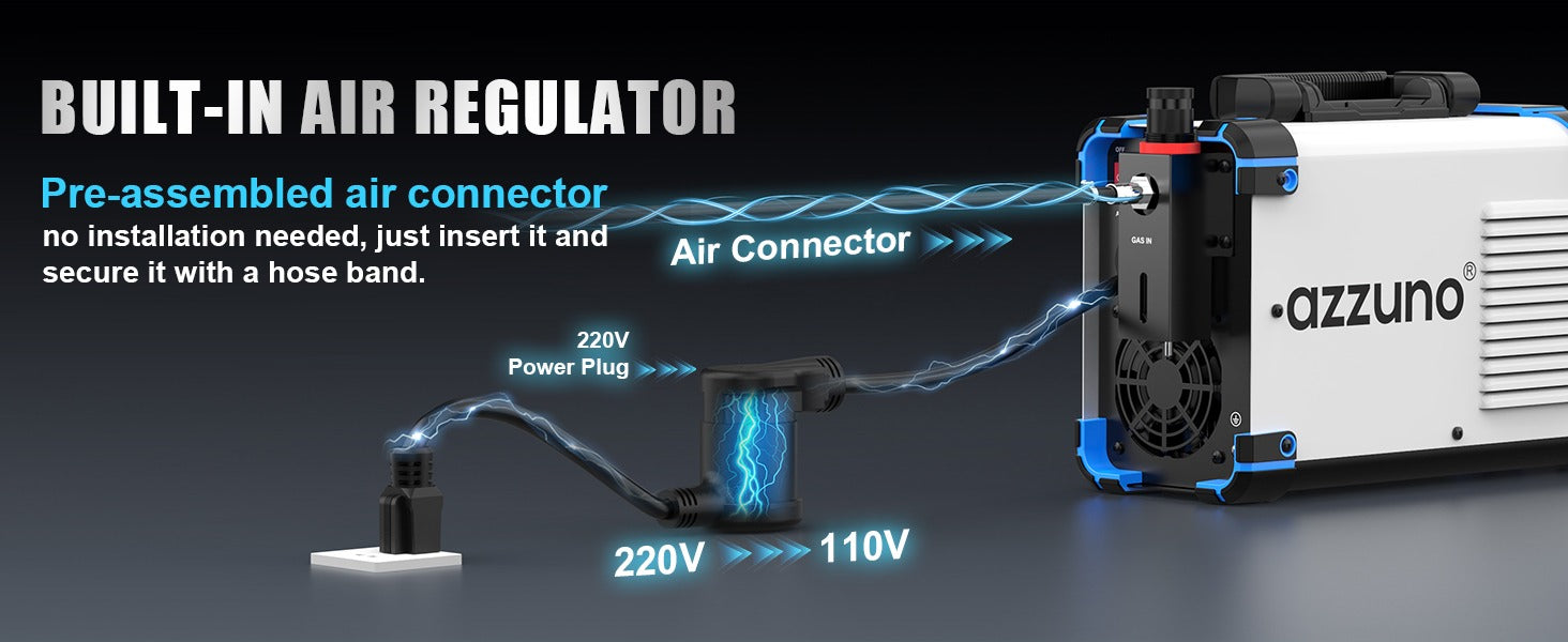 AZZUNO plasma cutter 65A dual voltage cutting machine for metal workshop