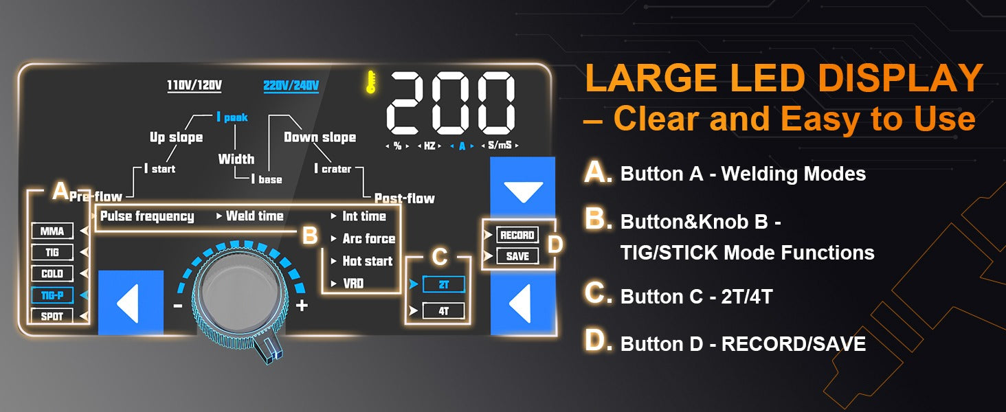 DC TIG welder for professional welding-AZZUNO tig welder