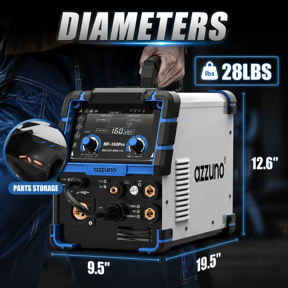 Azzuno 160A All-in-One Pulse MIG Welder and Cutter Combo