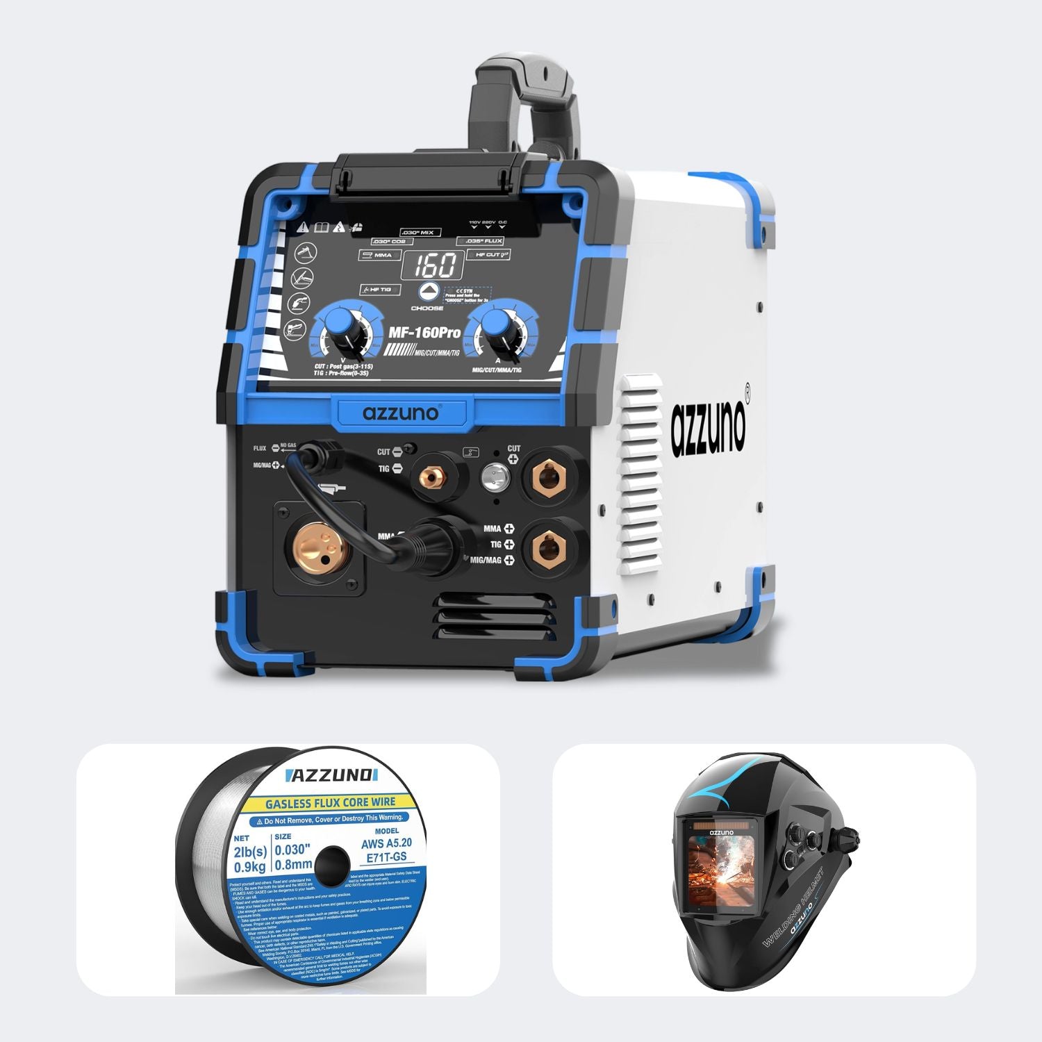 AZZUNO 5-in-1 Multi Process Welder | Plasma Cutter, MIG, TIG, Stick