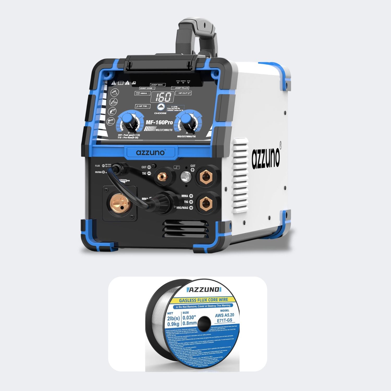 AZZUNO 5-in-1 Multi Process Welder | Plasma Cutter, MIG, TIG, Stick