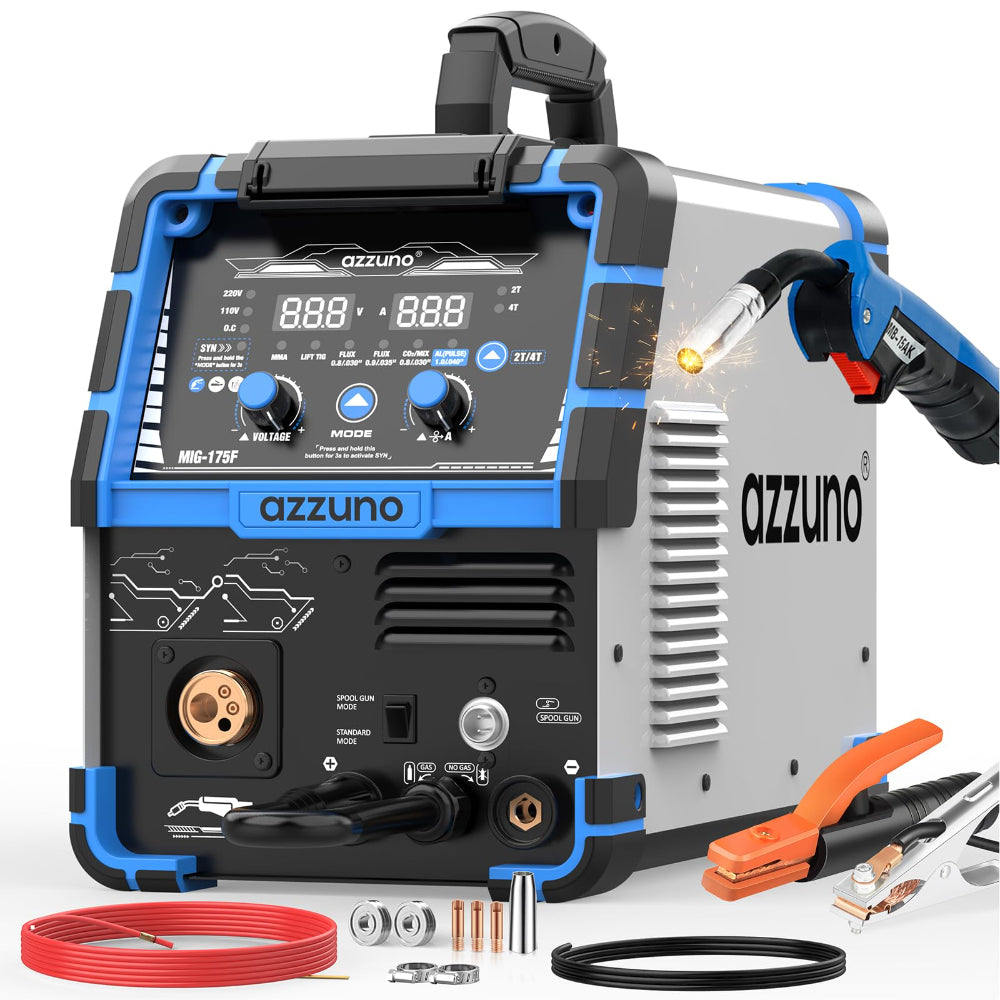 AZZUNO MIG-175F-PRO 175A 6-in-1 Multi-Process Pulse MIG Welder