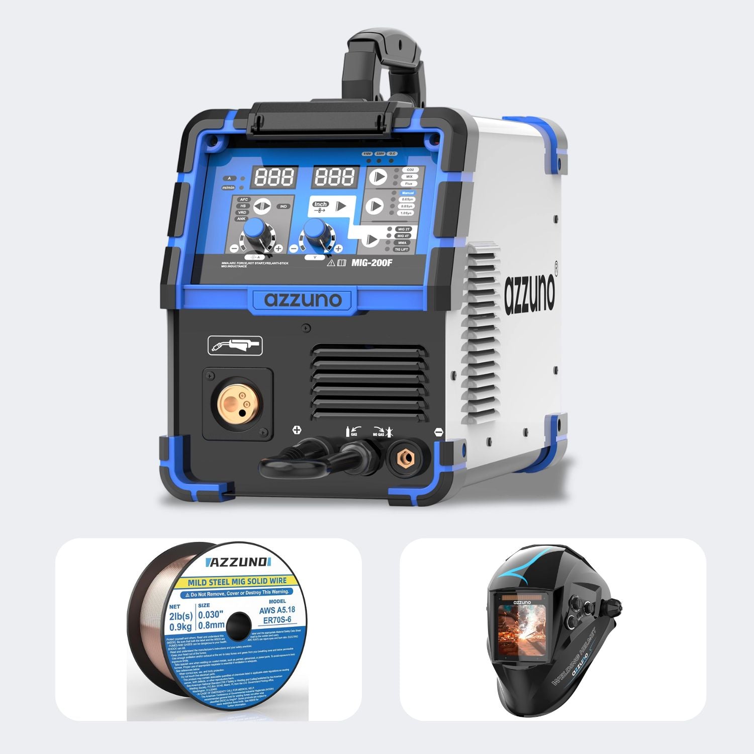 Azzuno 200A 110V/220V Dual Voltage 4 in 1 MIG Welder